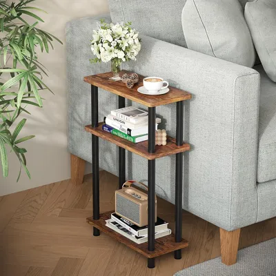 Productafbeelding van Bijzettafel, 3 niveaus, 40x18x61,5 cm, bruin, MDF
