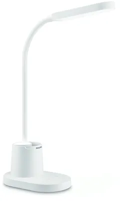 Zdjęcie produktu dla Philips Funkcjonalność Lampa biurkowa Bucket, Biały, Plastik, Sypialnia, Salon, Biuro, Współczesny, IP20, III
