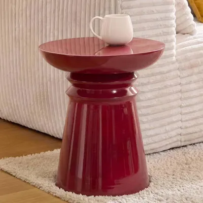 Obrázok produktu pre Eazy Living, príkonový stolík "Totem", priemer 38 cm, nožičky v farbe Bordeaux