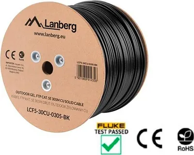 Immagine prodotto di Lanberg LCF5-30CU-0305-BK LANBERG LAN Ethernet Outdoor Netzwerkkabel 305m FTP CAT5e CU