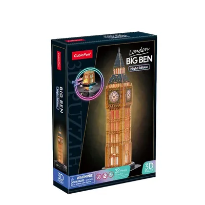 Zdjęcie produktu dla DANTE Cubic fun puzzle 3D LED BigBenWer.Noc. 05379