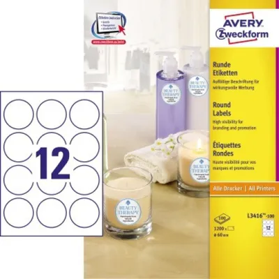 Immagine prodotto di Etichetta Avery Zweckform L3416-100 60 mm r etichette/confezione.