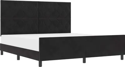 Obrázok produktu pre Posteľ s pružinovým rámom Čierna 180 x 200 cm Zamat