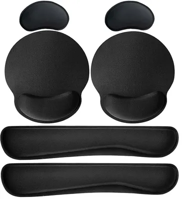 Productafbeelding van 3-in-1 muismat polssteun, muismatset, ergonomische polssteunset, zwart