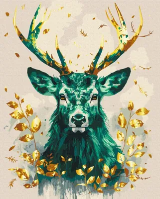 Immagine prodotto di Dipingere con i numeri Brushme 40x50 cm Gold - La smeraldina della foresta