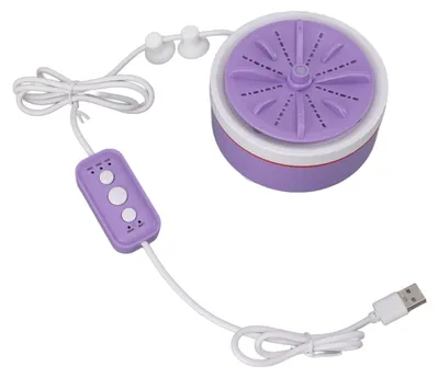 Immagine prodotto di Mini lavatrice turbo, con timer, regolabile, multifunzionale, alimentata tramite USB, lavatrice portatile per piccoli indumenti, frutta, piatti, colore viola