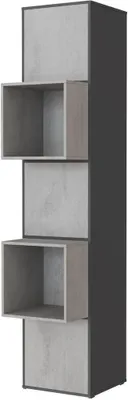 Produktbild von SMARTBett Standregal, Würfelregal  für Wohnzimmer, Kinderzimmer, Schlafzimmer und Büro |  Regal Anthrazit + 3 Türen und 2 Würfel Beton