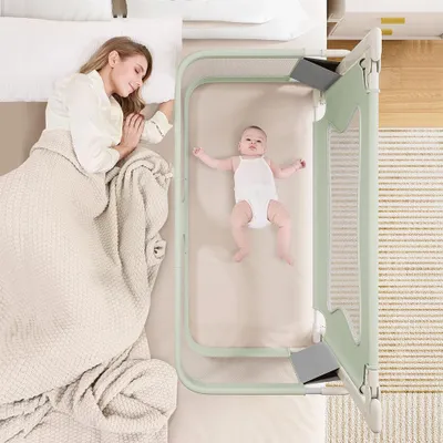 Produktbild von Rausfallschutz Bett 120x50cm,3 in 1 Baby Beistellbett und Bettgitter Baby,Klappbar Bett Schutzgitter für Kinder, Kinderbettschutzgitter für Babys