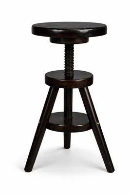 Produktbild von Hocker Massiv Schemel Stuhl Sitzmöbel Buche Drehhocker Barhocke 52-70cm (Nussbaum)