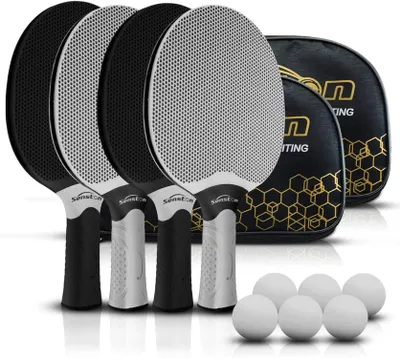 Produktbild von Senston Tischtennisschläger Set mit 4 Schlägern und 6 Bällen, Aufbewahrungstaschen