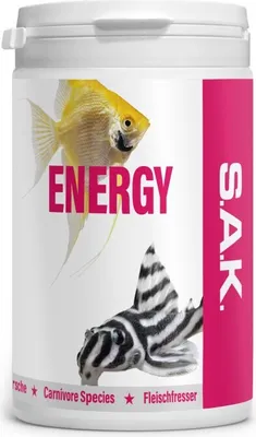 Produktbild von S.A.K. energy - Alleinfuttermittel für alle Zierfischarten, die höheren Anteil an Fleischkomponenten verlangen, wie Diskusfische, Skalare, Raubcichliden und Meerwasserfische. Tabletten 480 g (1000 ml)