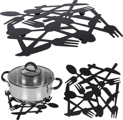 Produktbild von Excellent Houseware Untersetzer aus Metall, 19 x 19 cm, schwarz