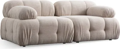 Produktbild von Hanah Home, Petite 2 - Cream, 2-Sitzer-Sofa, BUCHENHOLZ / SPANPLATTEN, Creme, 190 x 95 x 75 cm