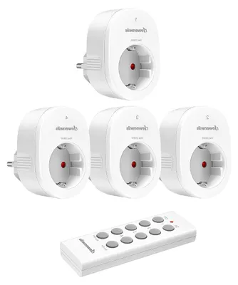 Productafbeelding van Draadloze stopcontacten - Afstandsbediening stekkers - Apparaten bedienen - 30 meter bereik - Set van 4 - Wit