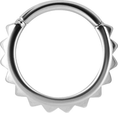 Produktbild von Karisma Edelstahl 316L Hinged Ring Piercing Ohrring Conch Pyramide Texture - 1,2x8mm - Black