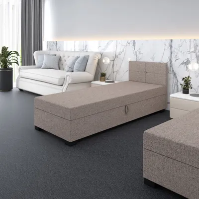 Obrázek produktu pro Čalouněná jednolůžková postel 100x195 LEJLA 1 - světlá hnědá