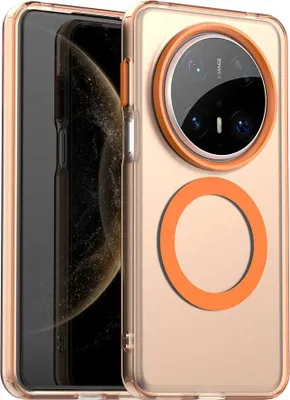 Produktbild von Magnetisch Hülle für Huawei Mate 70 Pro+, Schlank Durchscheinend Matt Stoßfest Handyhülle Orange