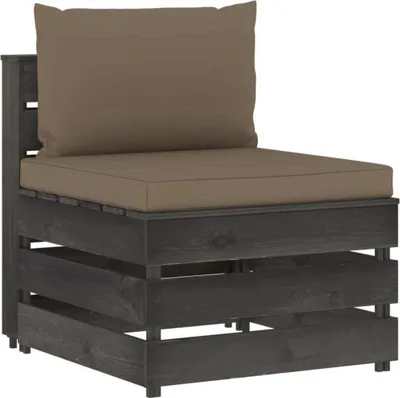 Produktbild von Modulares Mittelsofa mit Kissen Grau Imprägniertes Holz , Gartensofas Design 2024