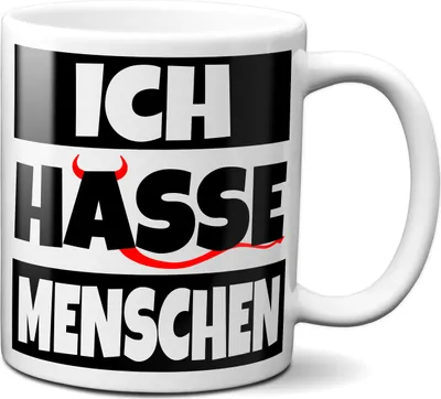 Produktbild von TassenKing Tasse - ICH HASSE MENSCHEN Tasse, Kaffeetasse mit Motiv, Tasse mit Spruch