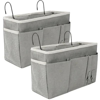 2er-Set Hängeorganizer mit je 3 Fächern, Grau, 35x12x20 cm