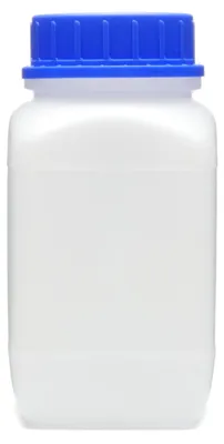 Produktbild von 1500 ml Weithals-Flasche mit blauem Deckel, naturfarben, vierkant, G 80