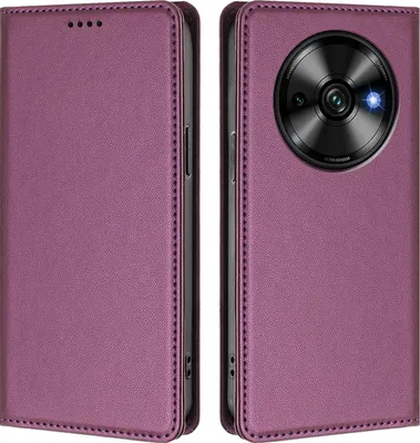 Immagine prodotto di Custodia in pelle per Oukitel C59 / C59 Pro, custodia a libro magnetica in Finto cuoio con supporto, viola