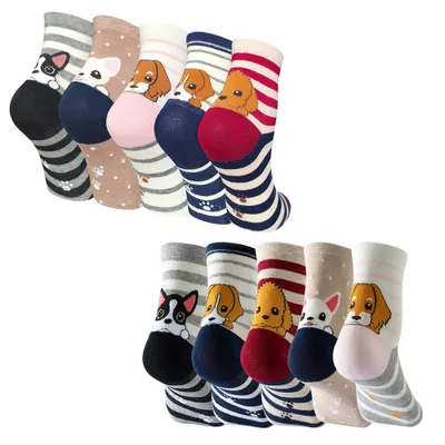 Produktbild von 10 Paare lustige Socken Damen, Hundemotiv, bunt, trendy, Gr.35-40, A0517