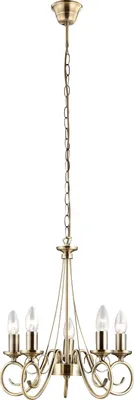 Produktbild von Globo Lighting Hängeleuchte Metall altmessing, Kabel PVC Schwarz, ø: 400mm, H: 1300mm, exkl. 5x E14 40W 230V
