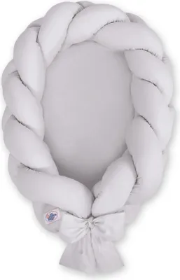 Image de Cocon tissé pour bébé 2 en 1 gris avec bord de protection 180 cm