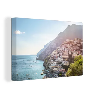 Produktbild von OneMillionCanvasses® - Leinwandbilder - 150x100 cm, Italien - Felsen - Häuser, Wandbilder Kunstdruck Wanddekoration