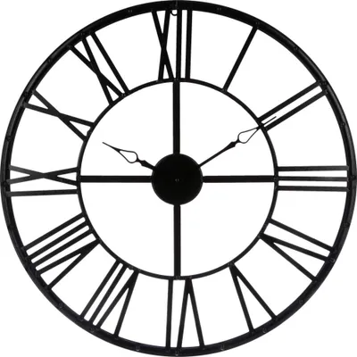 Produktbild von Atmosphera Créateur d'intérieur® Große schwarze Metalluhr - 70 cm - Wanduhr - Römische Ziffern - Industrie - Retro - Klassisch
