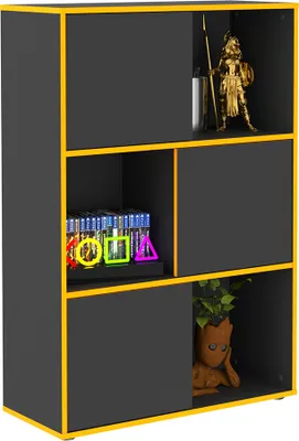 Produktbild von Jugendzimmer Aktenschrank in anthrazit mit orange ZADAR-10, B/H/T ca. 68,5/99/33 cm