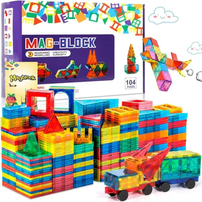 Produktbild von 104-teiliges magnetisches Konstruktionsspielzeug für Kinder