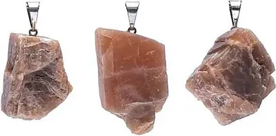 Immagine prodotto di Ciondolo con pietra preziosa grezza di pietra di luna - confezione da 3 pezzi - ± 2,5 cm