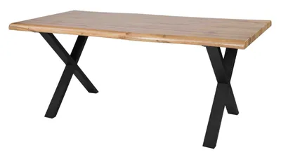 Produktbild von Esstisch Esszimmertisch Wildeiche Nachbildung 180 x 90 cm - Baumkanten Optik - LENIA - Die Möbelfundgrube