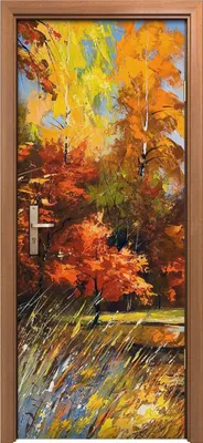 Produktbild von Türposter 80x200 cm Türaufkleber Türtapete Türfolie Klebefolie Herbst Landschaft am Fluss ufer