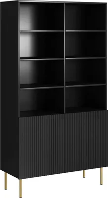 Immagine prodotto di Dmora Libreria Estremoz 42x100x176.5h cm Nero, 10 Ripiani 2 Ante