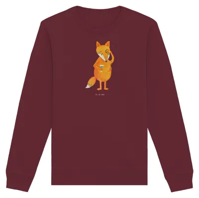 Produktbild von Mr. & Mrs. Panda Baumwoll Pullover Fuchs Lord Größe L - Burgundy - Geschenk, Neugierig, Sweater, Spruch Lustig, Cocktail, Schick, Pulli, Sweatshirt, Motivation