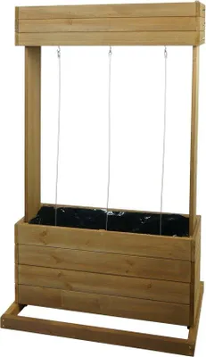 Produktbild von Hochstuhl MCW-L72, Gartenhelfer Blumentopf, 145x85x50cm Outdoor-Möbel Eichenholz, Braun