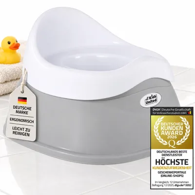 Produktbild von all Kids United Baby Übungstöpfchen Grau – Ergonomischer Toilettentrainer für Babys & Kleinkinder, sicheres und rutschfestes Lerntöpfchen
