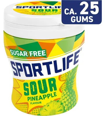 Image de Bonbons à mâcher Sportlife Sour Pineapple 60g – le plaisir fruité et aigre de l'ananas