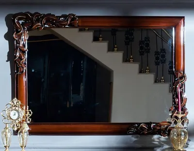 Produktbild von Casa Padrino Luxus Barock Spiegel Dunkelbraun / Gold - Eleganter Massivholz Wandspiegel im Barockstil - Barock Möbel