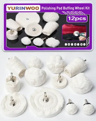 Polieraufsatz-Set, 12-tlg., 6 mm Schaft, für Metall & Holz