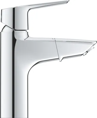 A chrome faucet on a white background.