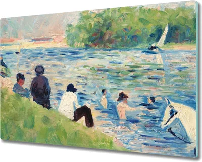 Produktbild von Coloray Hackbrett Kochplattenabdeckung Herdabdeckplatte 80x52 cm Schneidebrett Küchenbrett - Wasser Natur Menschen