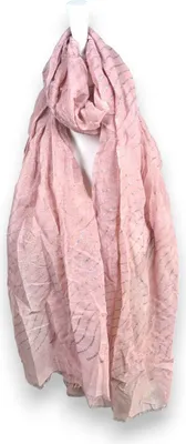 rosa Schal mit Glitzerstreifen