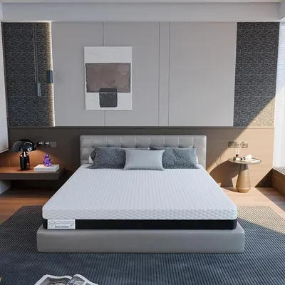Imagen del producto de Colchón de espuma viscoelástica, tamaño 180x200 cm, altura 20 cm, firmeza H2 y H3, con 7 zonas