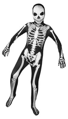 Immagine prodotto di Costume da scheletro per bambini, completo di tuta e maschera