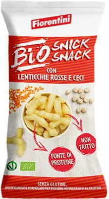 Obrázok produktu pre Bezlepkové ryžové chipsy s šošovicou a cícerom45 g - FIORENTINI