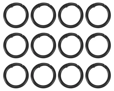 Federringe 25 mm, 12 Stück, Zinklegierung, schwarz
